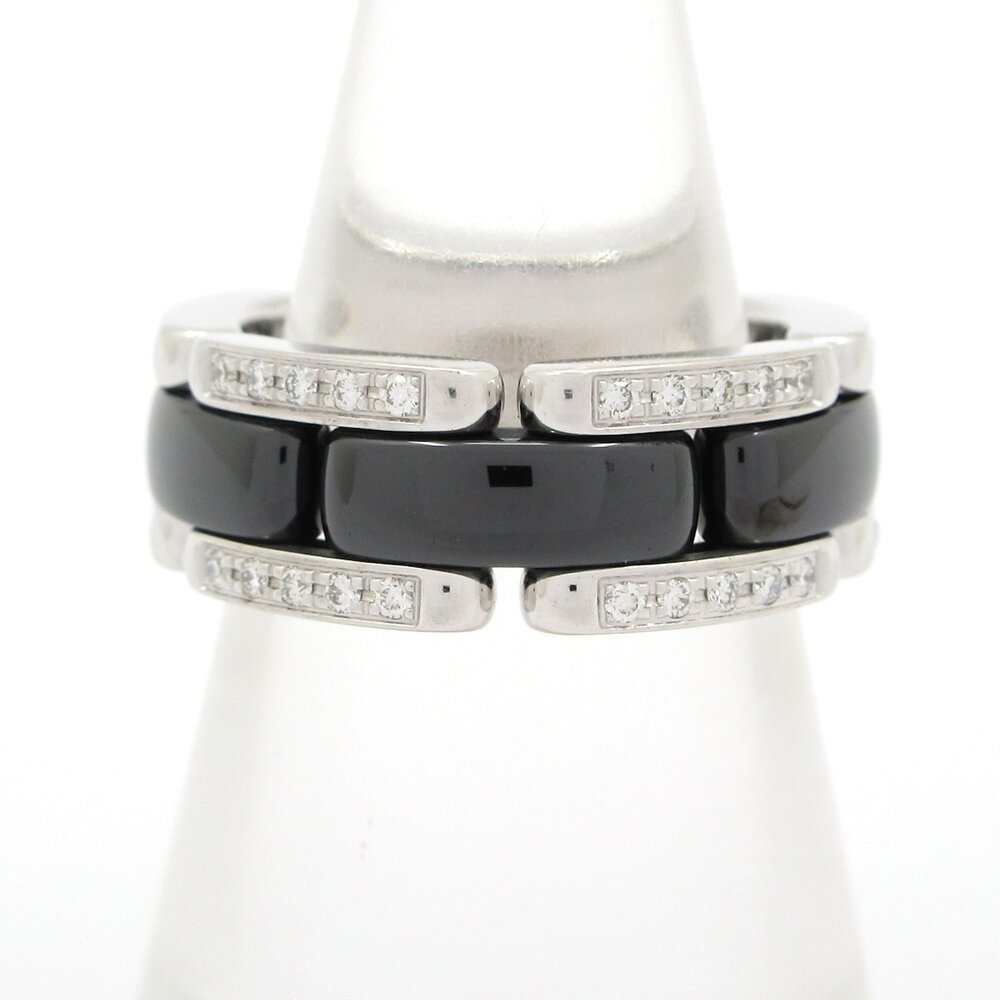 Chanel Ultra Collection Ring J2637 18K White Gold Black Ceramic Diamond